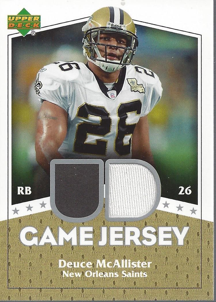2007 Upper Deck Game Jerseys #DE Deuce McAllister Jersey - FB