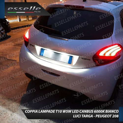 COPPIA LUCI TARGA 9 LED PER PEUGEOT 208 T10 W5W CANBUS 100% NO ERRORE - Foto 7 di 8