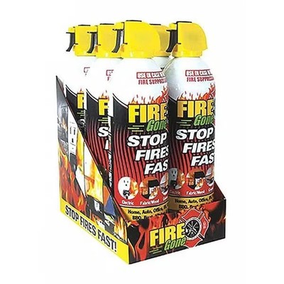6 Cans Max Pro Fire Gone Suppressant/Extinguisher 16 oz. Countertop Display NEW