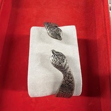 Vintage Silver Tone Clamper Style Double Snak...