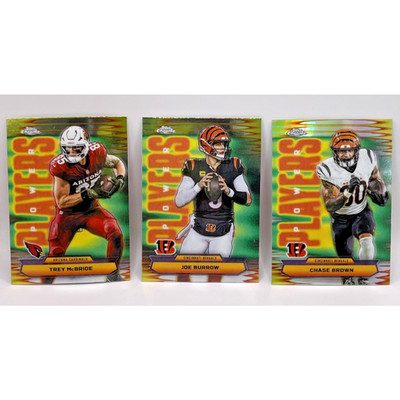 2025 Topps Chrome Power Players Burrow Chase Brown McBride Bengals Cardinal