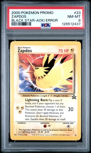 Zapdos graded PSA 8 for sale on eBay