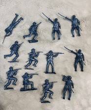Lot of 12 Vintage MPC Toy Civil War Union Soldiers Metallic Blue 1960s-70s BUGLE