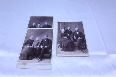  Ca 1880's Cabinet Cards Families - J.H. Phipps Lot of 3