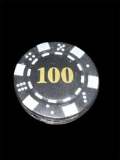 Refillable 100 Poker Chip Butane Cigarette Lighter - Black