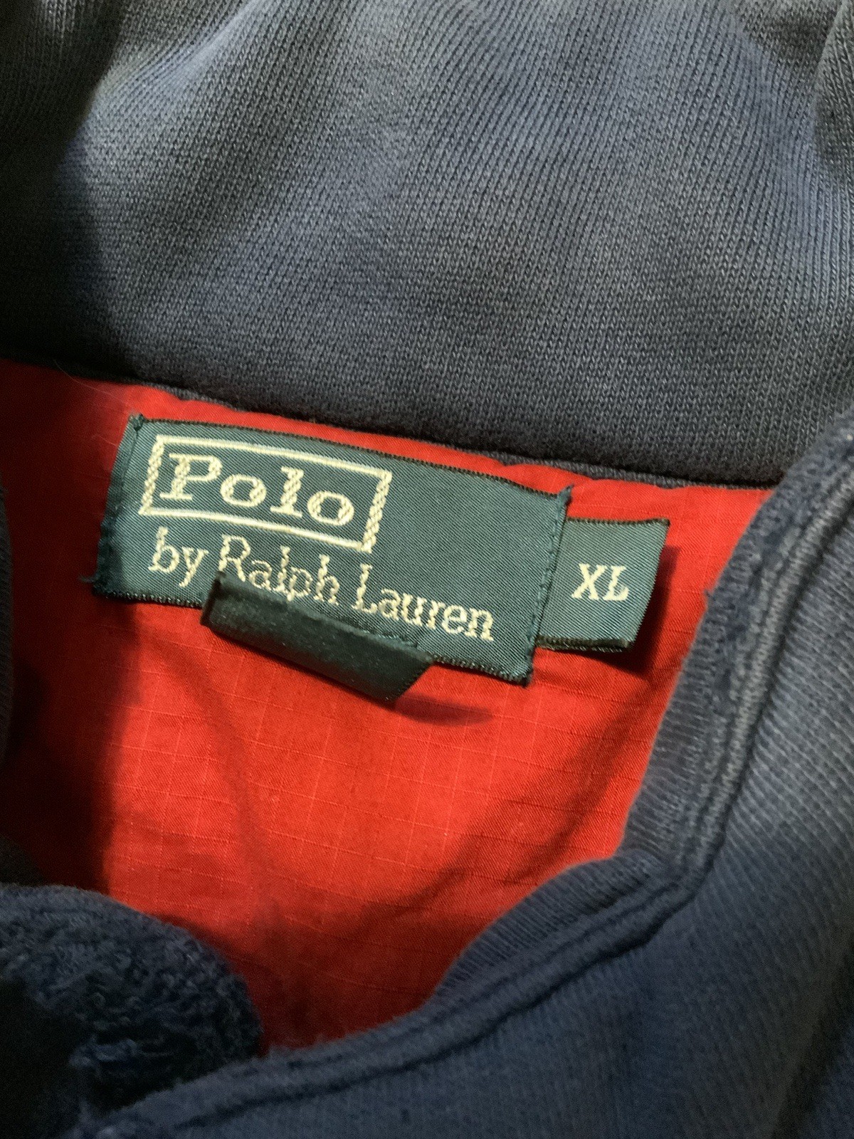 Giacca giubbotto imbottito trapuntato vintage Polo Ralph Lauren blu navy logo pony tg. XL