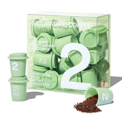 Saturnbird Instant Coffee Pods, LightMedium Roast, 100% Arabica, Freezedried ...