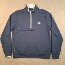 Adidas Sweatshirt Herren mittelblau 1/4 Zip Climalite Golf Pullover Tour Pro