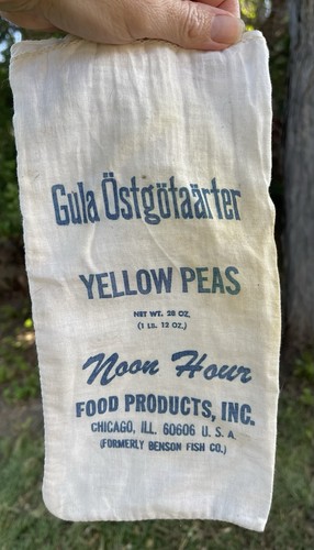 Vtg Advertising Food product bag 11" cloth fabric country feed sack yellow peas - Picture 8 of 10