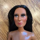 Mego Corp Cher Nude Doll Long Rooted Black Hair Long Eyelashes Vintage