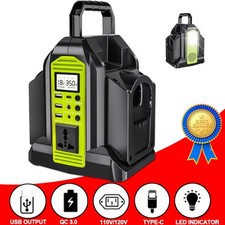 350W Portable Power Inverter 2 Ports Power Inverter for Ryobi 18v Li-ion Battery