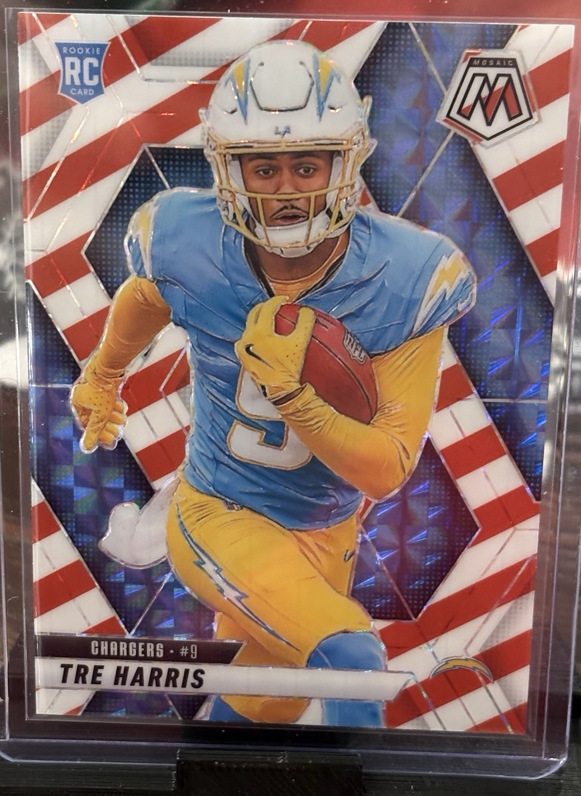 🔥Tre Harris (RC)🔥Red & White Stripe Prizm🔥2025 Panini Mosaic #326 - Chargers