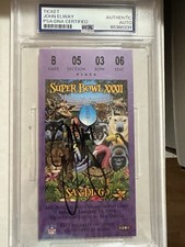 John Elway Signed Super Bowl Ticket PSA Auth Great Auto