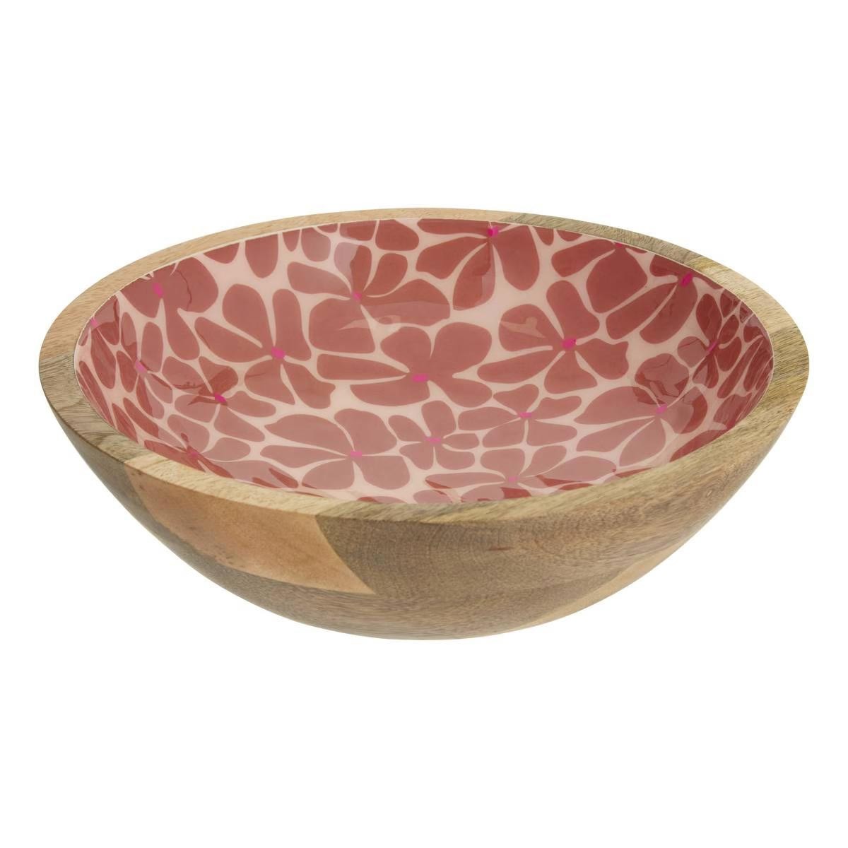 Saladier en bois Inaya 25 cm terracotta pour vos salades d été