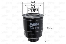 VALEO Kraftstofffilter 587751 Anschraubfilter für TOYOTA AVENSIS AURIS COROLLA