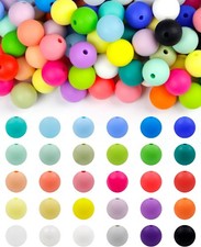 180PCS FIVEIZERO Silicone Beads 30 Colors 12mm Round Rubber Beads Bulk for DIY