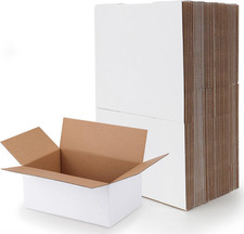 9X6X4 Shipping Boxes Set of 40, White Corrugated Cardboard Box for Packing, Mail