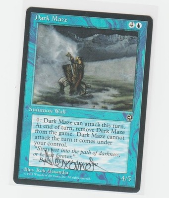 Magic the Gathering ~ Dark Maze (Kneel) ~ M/NM ~ Homelands ~ Signed by Artist #3