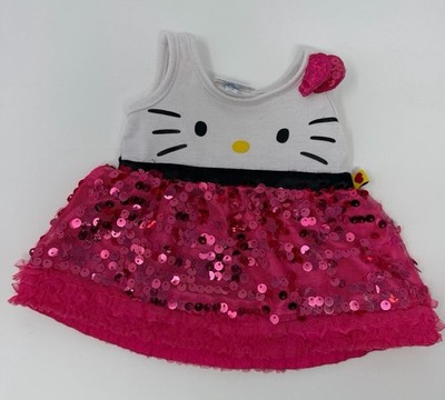 Build-A-Bear Sanrio Hello Kitty Outfit Sequin Face Dress Pink 2014