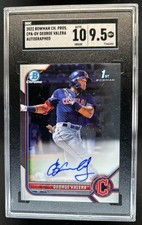 2022 Bowman George Valera Chrome Auto 1st Prospect #CPA-GV Guardians SGC 9.5/10