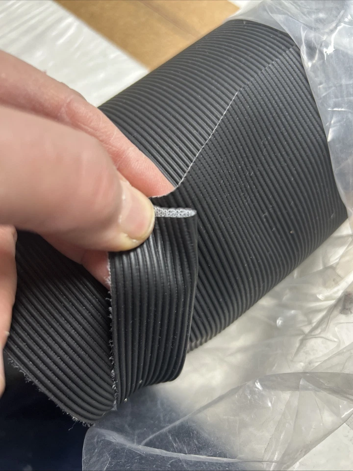 Lenzuolo tappezzeria tessuto gomma a costine nero morbido elasticizzato grado moda 7m - Immagine 4 di 4