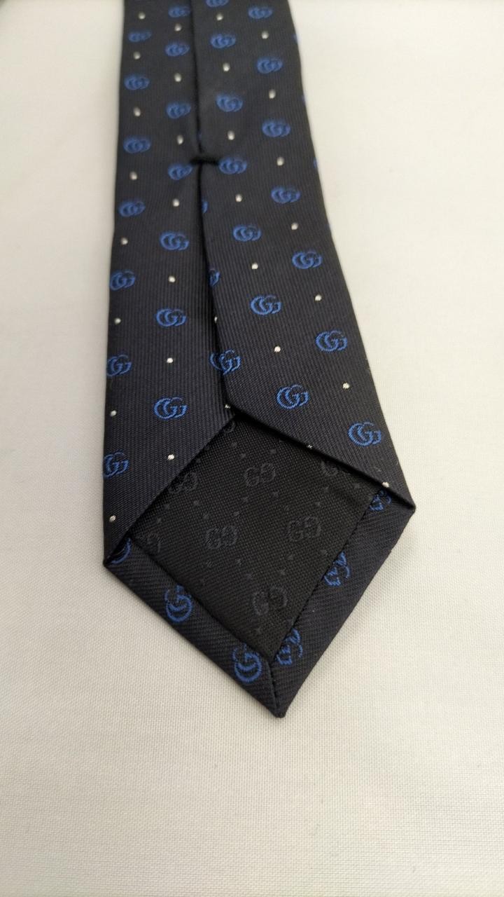 USED Tie GUCCI interlocking G pattern dot pattern… - image 4