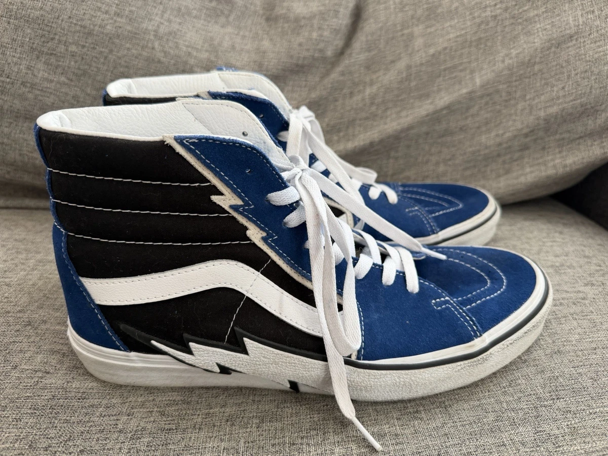 VANS Sk8-Hi Bolt Blue/Black Mens Skate Sneaker Size 10M Suede & Canvas High-tops VANS Sk8-Hi Bolt Blue Black Men main image 3