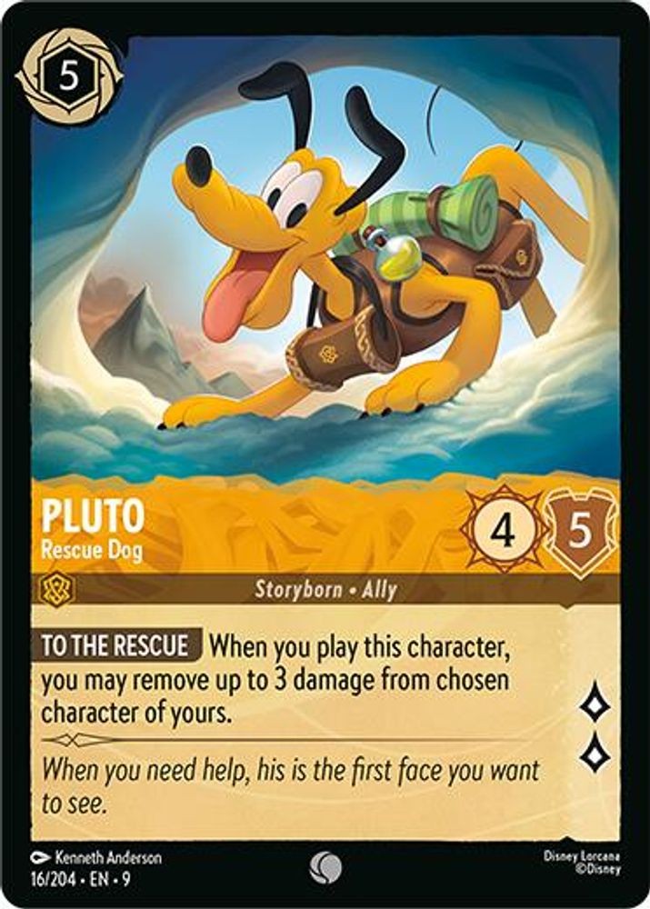 Pluto - Rescue Dog 16/204 Cold Foil Common Fabled Near Mint