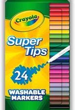 CRAYOLA SuperTips Washable Markers - Assorted Colours (Pack of 24) | Premium Fel