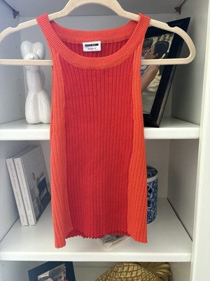 Noisy May ASOS Ribbed Two Tone Tank In Red Size Medium