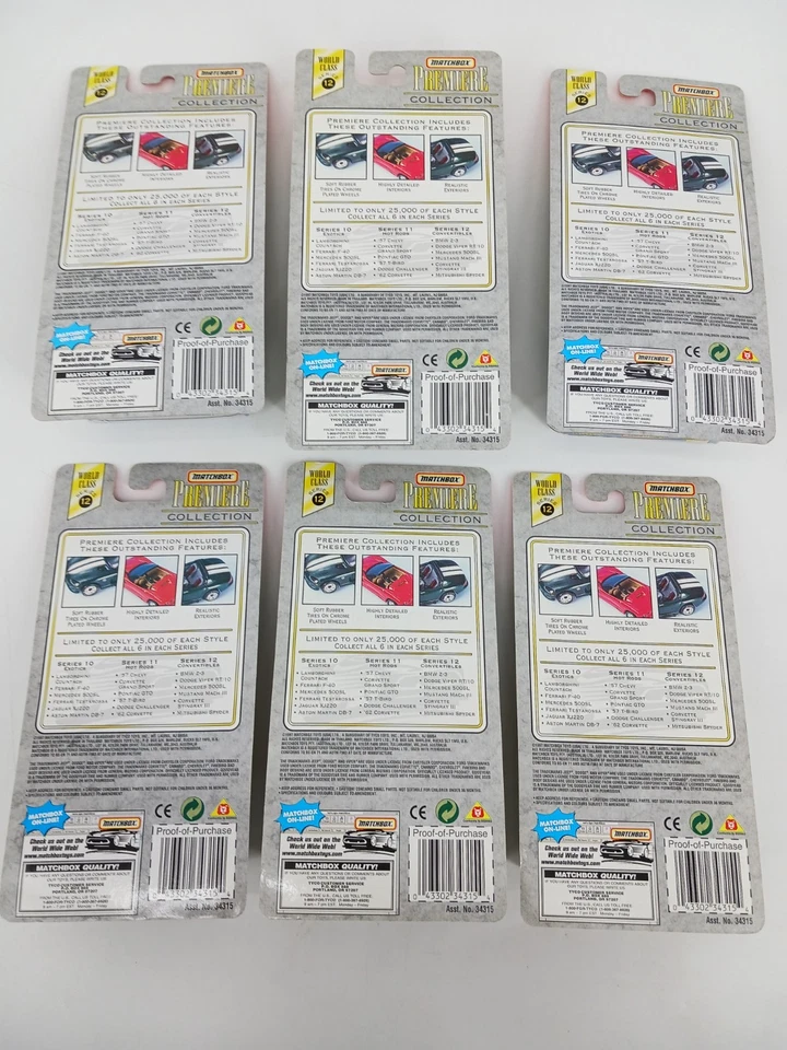 Matchbox Premiere World Class Series 12 Convertible Collection Complete Set of 6 - Image 2 of 4