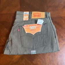 Levi’s 501 Original Fit Jeans W40 L32 Brown Herringbone Button Fly