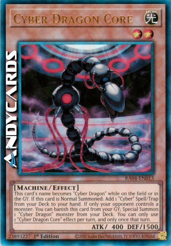 CYBER DRAGON CORE Ultimate Prismatic RA04 EN013 1st Edition Rare Card