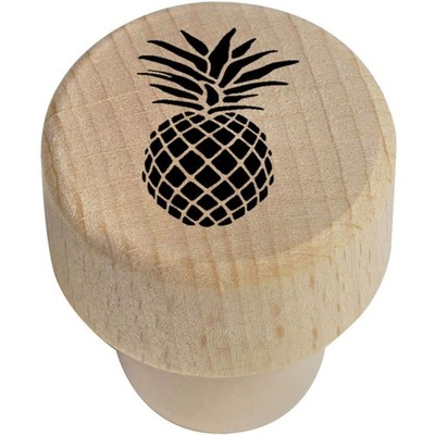 Flaschenverschluss/Korken aus Holz 19 mm ''Stilisierte Ananas'' (BS00029657)