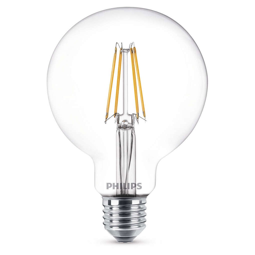 Philips LED Filament Light Bulb Globe G95 7W = 60W E27 Clear Warm White 2700K