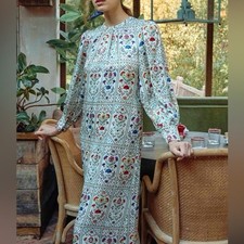 HUNTER BELL Crosby Dress in cream trellis