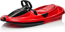 Snow Sled for Kids, Adults - Toboggan Sled, Easy Turning Steering Wheel, Anti-Sl