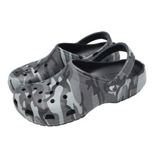 Crocs Classic Camouflage Clog Black Slate Grey Men Unisex Sandal 211936-0DD