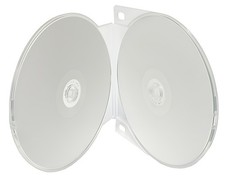 Clear Double ClamShell CD/DVD Case for 3-Ring Binder Holds 2 Discs Lot