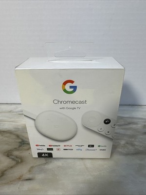 New Sealed Google Chromecast Google TV 4K Media Streamer HDMI Bluetooth White