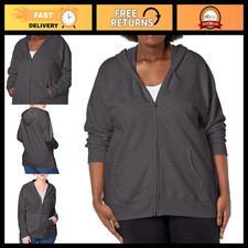 Plus Size Women's Zip-Up Fleece Hoodie, Eco-Friendly Hooded Sweatshirt, Cozy Out
