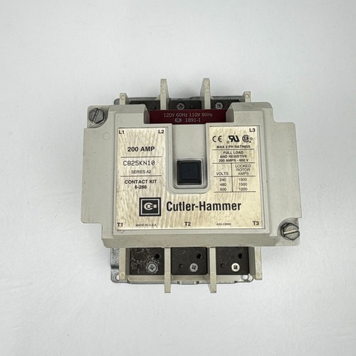 Cutler Hammer C825KN10 Contactor 200A 3P 600V 3PH A2 Coil 110/120V Input
