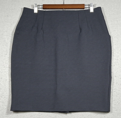 Amanda + Chelsea Skirt Women's Size 14 Black and Grey Stripe Business Casual