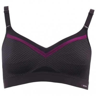 NWT Triumph 34D Black Purple Triaction Free Motion Sports Bra 127611