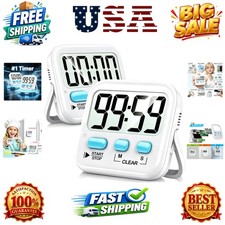 2 Pack Digital Timer for Kids, Magnetic Countdown Kitchen Timers for Cooking,...