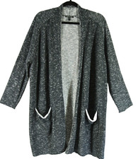 NEW EILEEN FISHER SLUB LONG CARDIGAN IN GRAY SZ 1X T3821