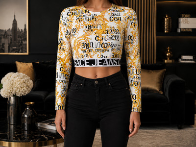 Versace Jeans Couture    Damen Crop Top (White/Gold Barock) NEU & OVP Gr. 38