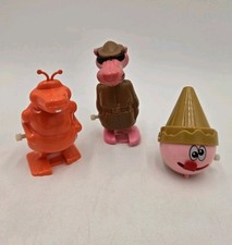 Lot of 3 Vintage TOMY Bandai Soma Wind Up Toys 1977 Pink Panther Greechies Cone