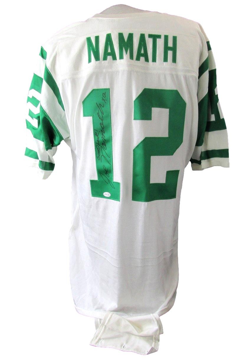 Joe Namath Signed/Inscr Mitchell & Ness Football Jersey w/ Crotch Strap Jets JSA