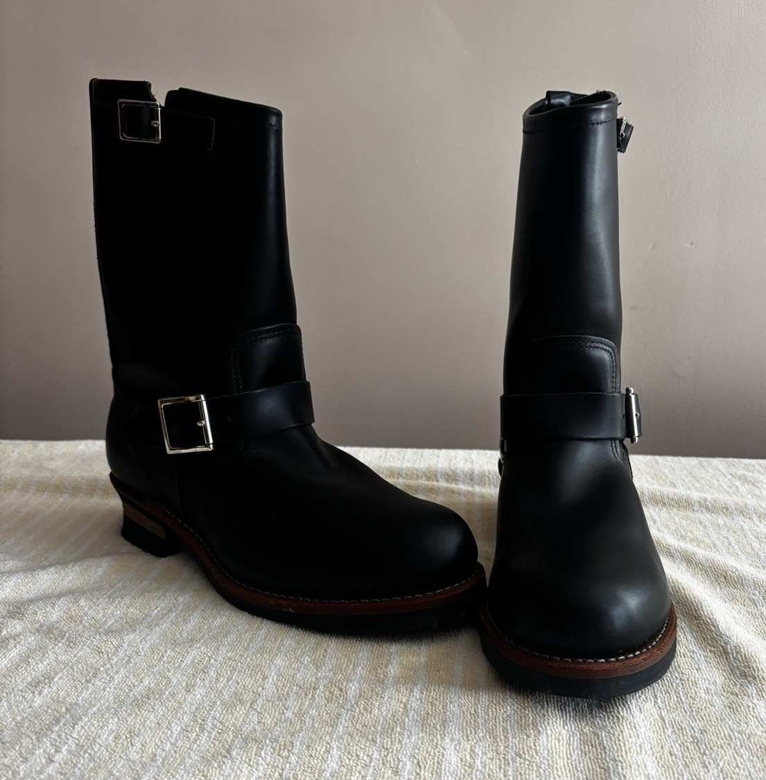 Red Wing Boots Black Leather Steel Toe Engineer Boots US 9.5 D